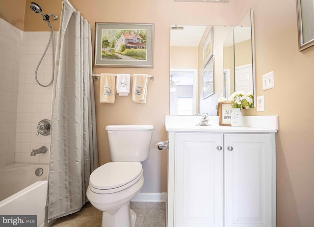 105 Sunshine Ct Unit F, Forest Hill, MD 21050 - bathroom with vanity, baseboards, toilet, shower / bathtub combination with curtain, and visible vents