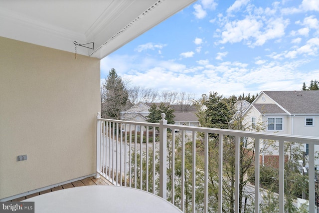 balcony featuring a residential view