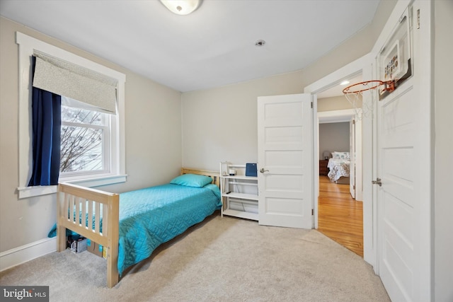 bedroom with carpet