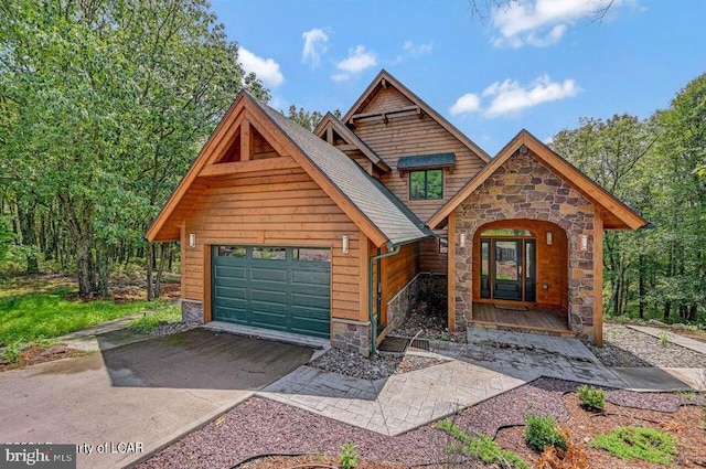 view of front of property featuring a garage