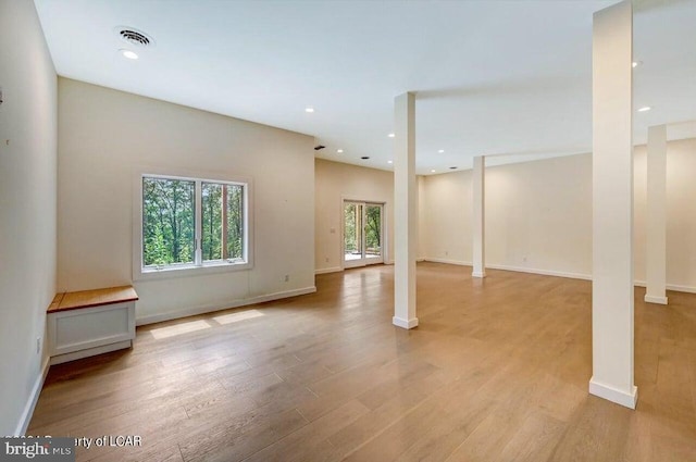 interior space featuring light wood-type flooring