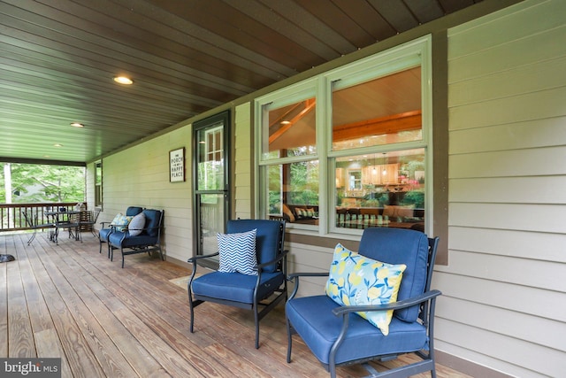 wooden deck with a porch