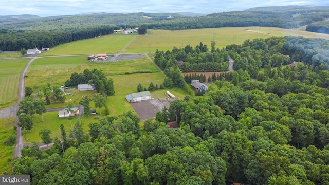 drone / aerial view featuring a rural view