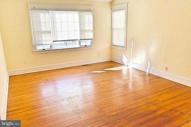 empty room featuring light wood-type flooring