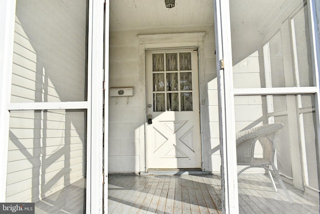 view of doorway to property