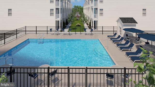 community pool with fence