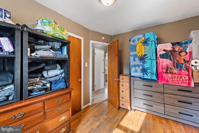 bedroom featuring light hardwood / wood-style flooring