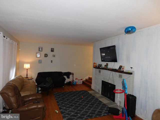 living room featuring wood-type flooring