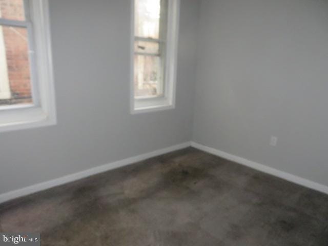 empty room with dark carpet