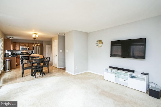 view of carpeted living room