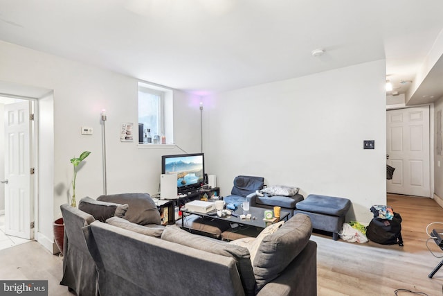 living room featuring light hardwood / wood-style floors