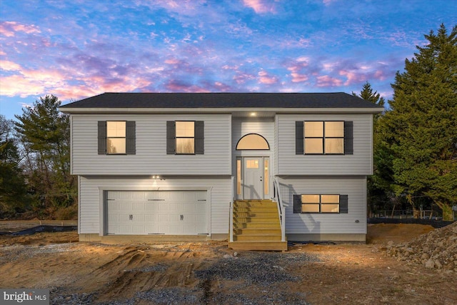 bi-level home with a garage