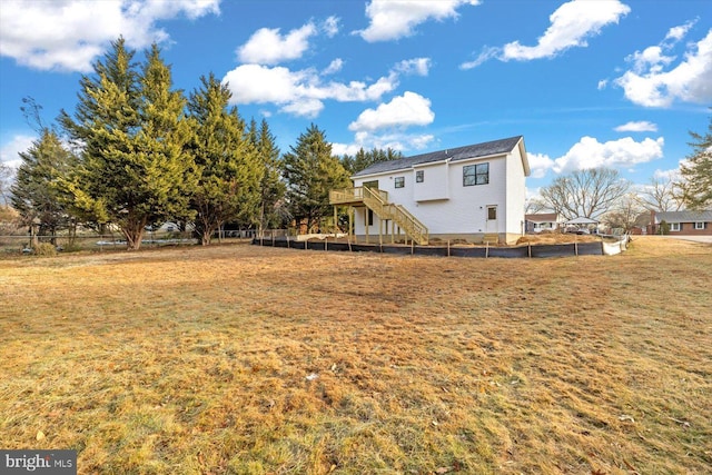 view of yard featuring a deck