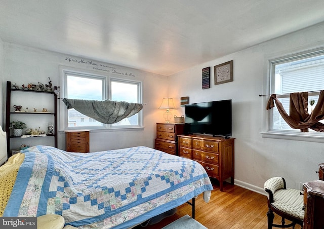 bedroom featuring light hardwood / wood-style floors