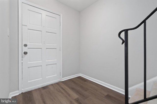 foyer with hardwood / wood-style flooring