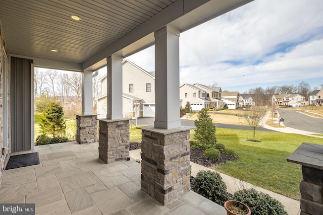 view of patio with covered porch