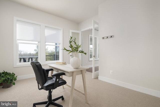 view of carpeted office space