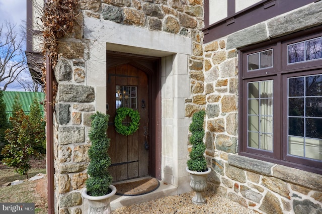 property entrance featuring french doors