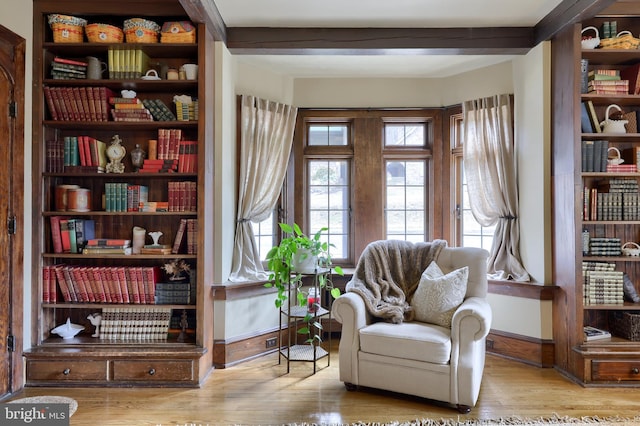 sitting room featuring light wood-type flooring