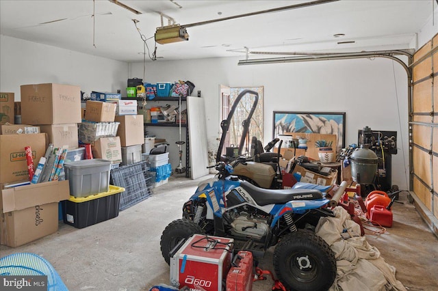 garage featuring a garage door opener