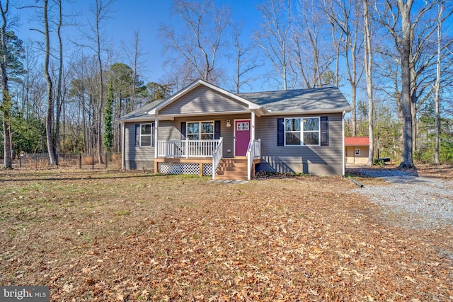 view of front of property with covered porch