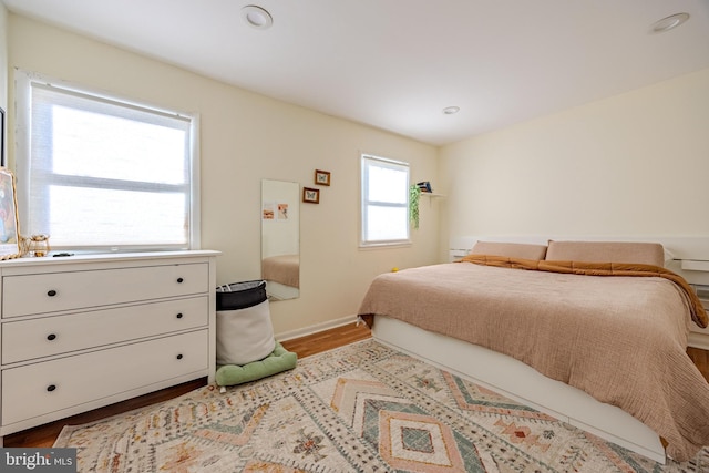 bedroom featuring light hardwood / wood-style floors