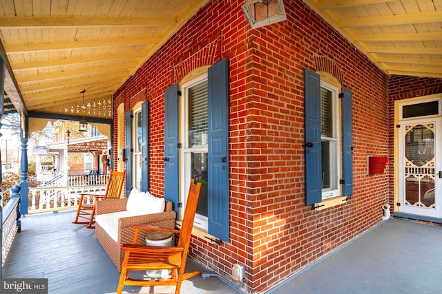 exterior space with covered porch