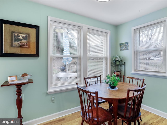 dining area featuring light hardwood / wood-style flooring