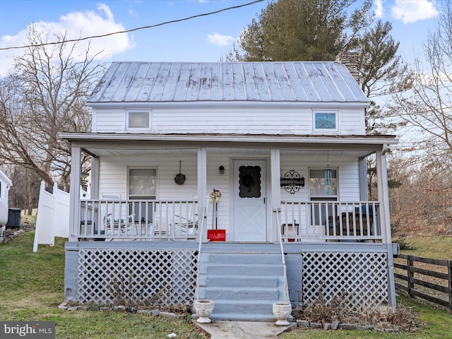 view of front of home with a porch