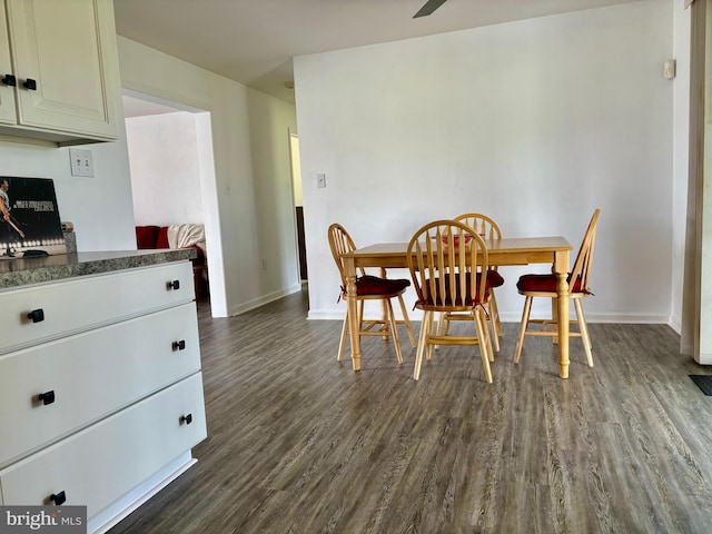 dining room with dark wood-type flooring