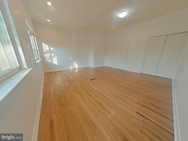 interior space with light hardwood / wood-style flooring