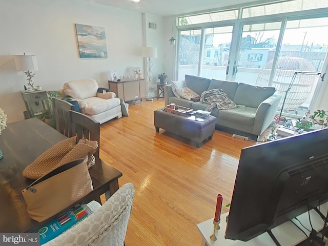 living room featuring hardwood / wood-style floors