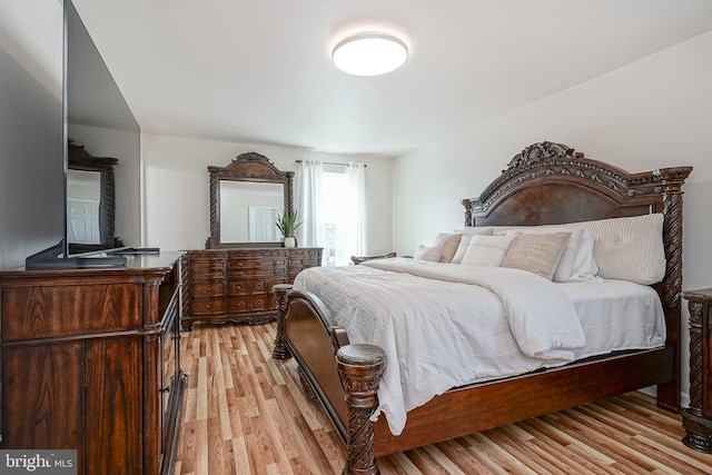 bedroom featuring light hardwood / wood-style floors