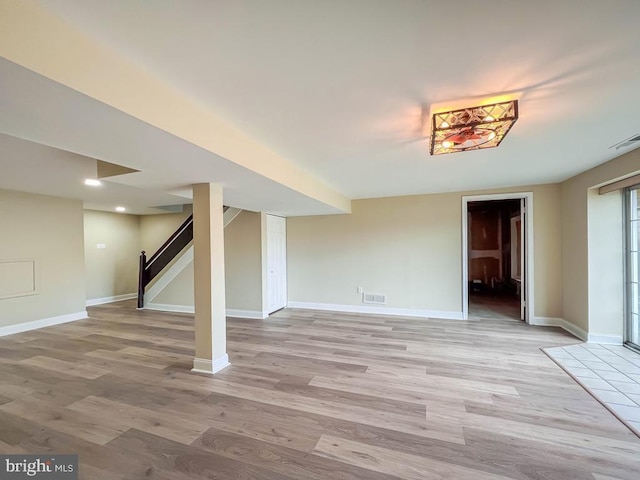 interior space with light wood-type flooring