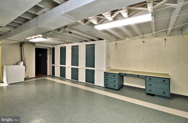 basement featuring washer / clothes dryer