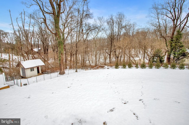 view of snowy yard