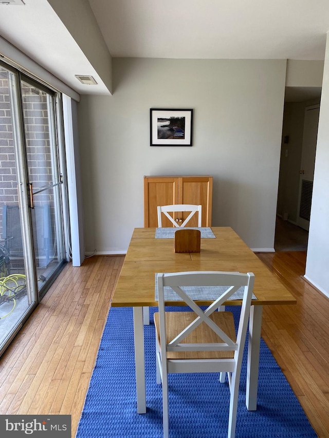 dining area featuring hardwood / wood-style floors