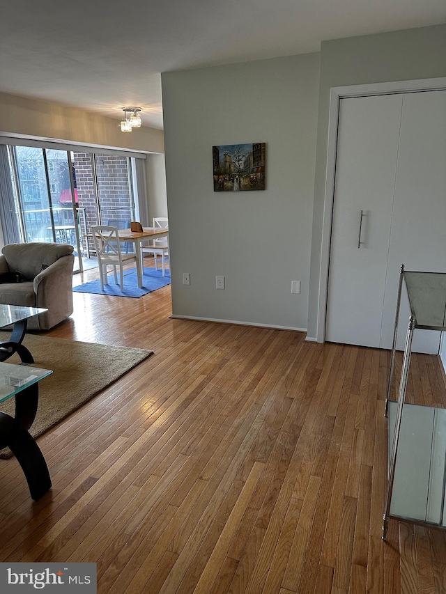 living room with wood-type flooring