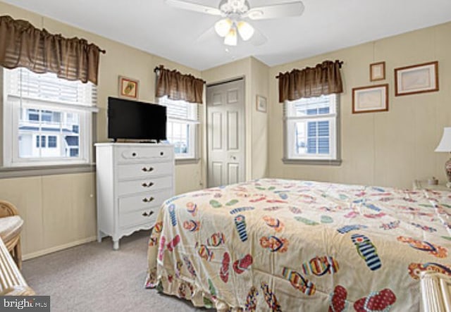 7 E 19th St, Long Beach Township, NJ 08008 - carpeted bedroom featuring a closet and ceiling fan