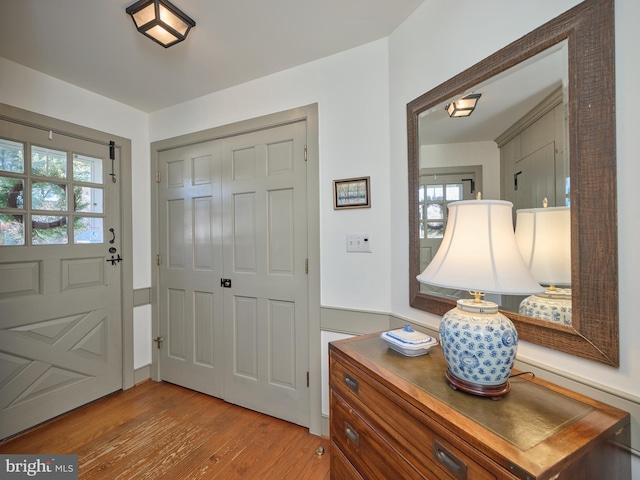 foyer featuring light hardwood / wood-style flooring