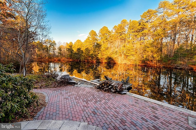 7 Heron Ct, Medford, NJ 08055 - view of patio featuring a water view and a boat dock