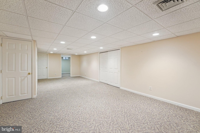 basement featuring carpet floors