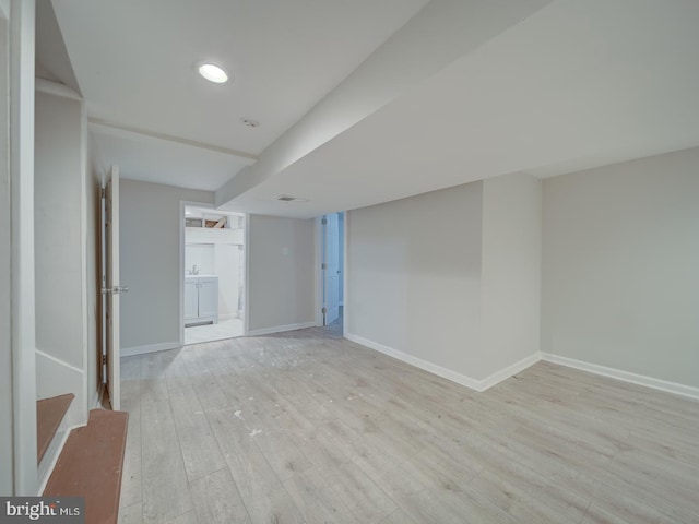 interior space featuring light wood-type flooring