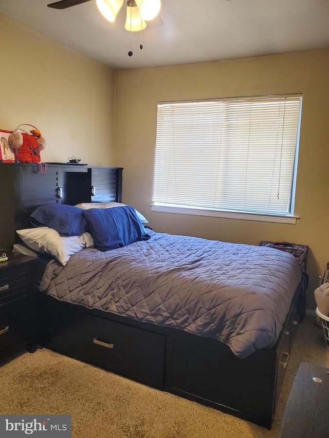 bedroom featuring ceiling fan