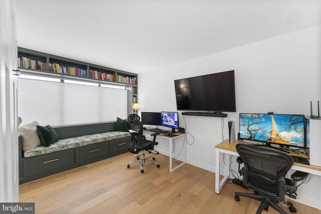 office featuring light wood-type flooring