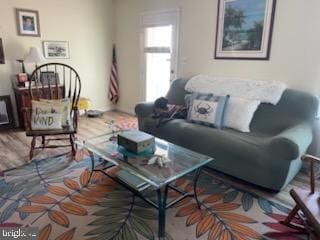 living room with wood-type flooring