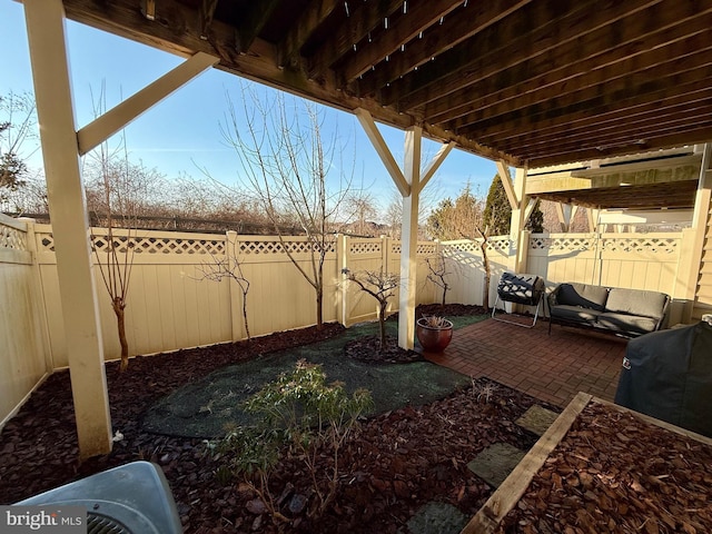 view of patio / terrace featuring a fenced backyard