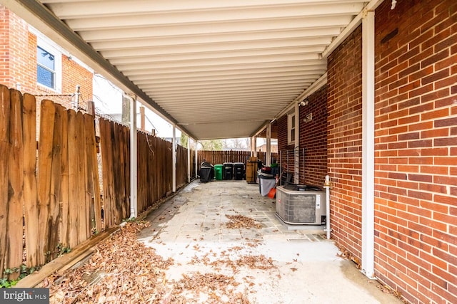 view of patio / terrace featuring central AC unit