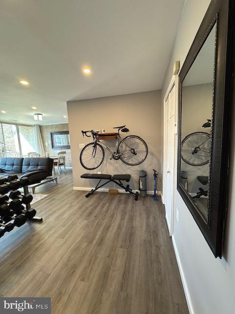 interior space featuring wood-type flooring