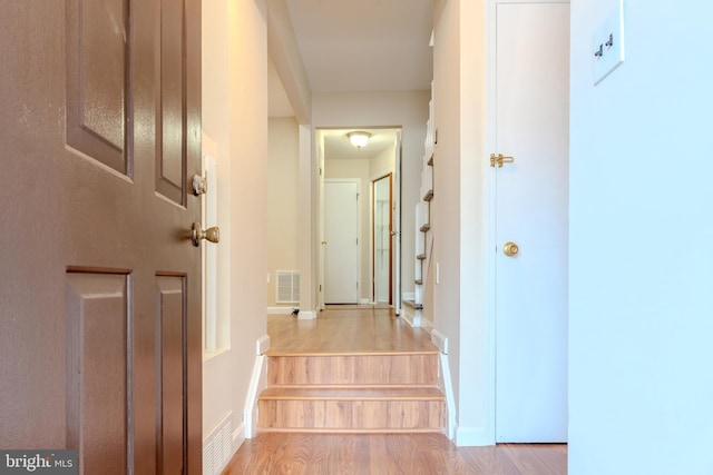 hall featuring light hardwood / wood-style floors